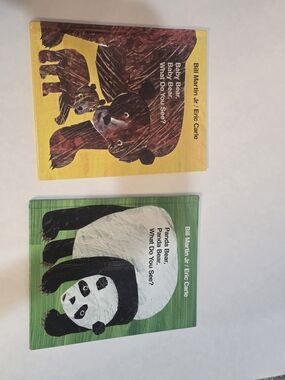 Set of 2 Eric Carle Baby/Panda Bear Board Books - Yellow & Green